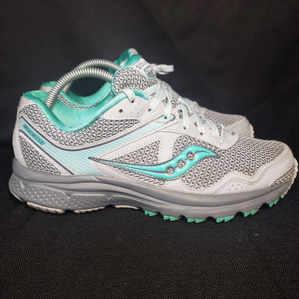 Saucony Cohesion 10 Running Athletic Shoes Womens 9 Grey Mint